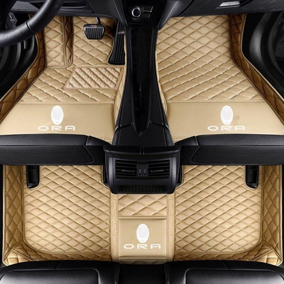 Cat, special full-coverage car floor mats, Modelə uyğun ayaqaltı - euleriq-single-layer-beige