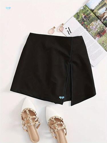 Women's Elastic Waist Slit Skirt Casual Solid Color