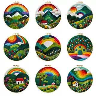 SHEIN 热卖diy毛毡画绘画带刺绣框架针毡用品家居装饰品薰衣草花