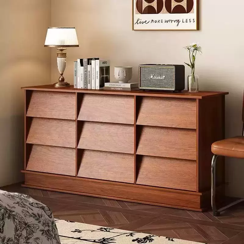 Шкаф с ящиками из цельного дерева, прикроватный шкаф для спальни, чайный шкаф, настенный шкаф для хранения, шкаф с девятью ящиками, шкаф для хранения в гостиной