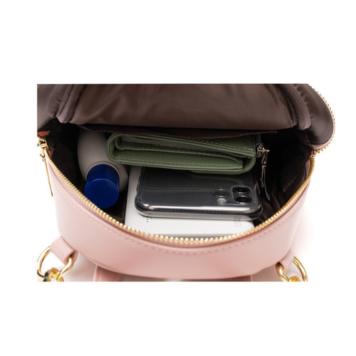 2024 new women's bag Korean version versatile fashion large capacity mini backpack anti-theft school bag pu leather backpack