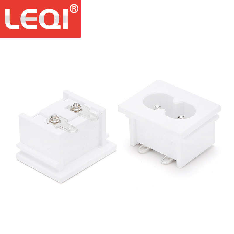 Double-Wire Adapter Medium-Character Tail Socket 23*18 White All-Copper 90 Degree Small Curved Pin 8-Character Ac Socket Db-8