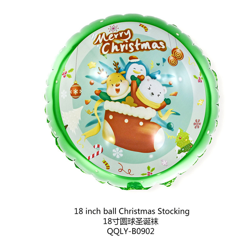 Navidad decoración de dibujos animados globo de aluminio centro comercial tienda fiesta decoración suministros Santa Claus globo