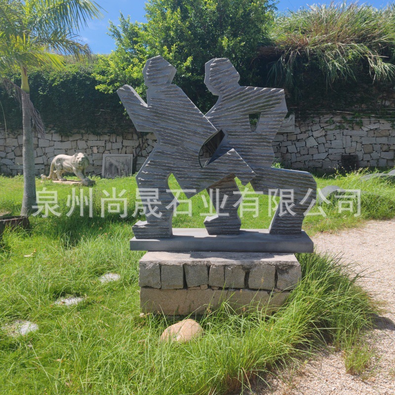 体育馆石雕抽象运动跑步人物雕塑石雕运动主题摆件摆设生产批发