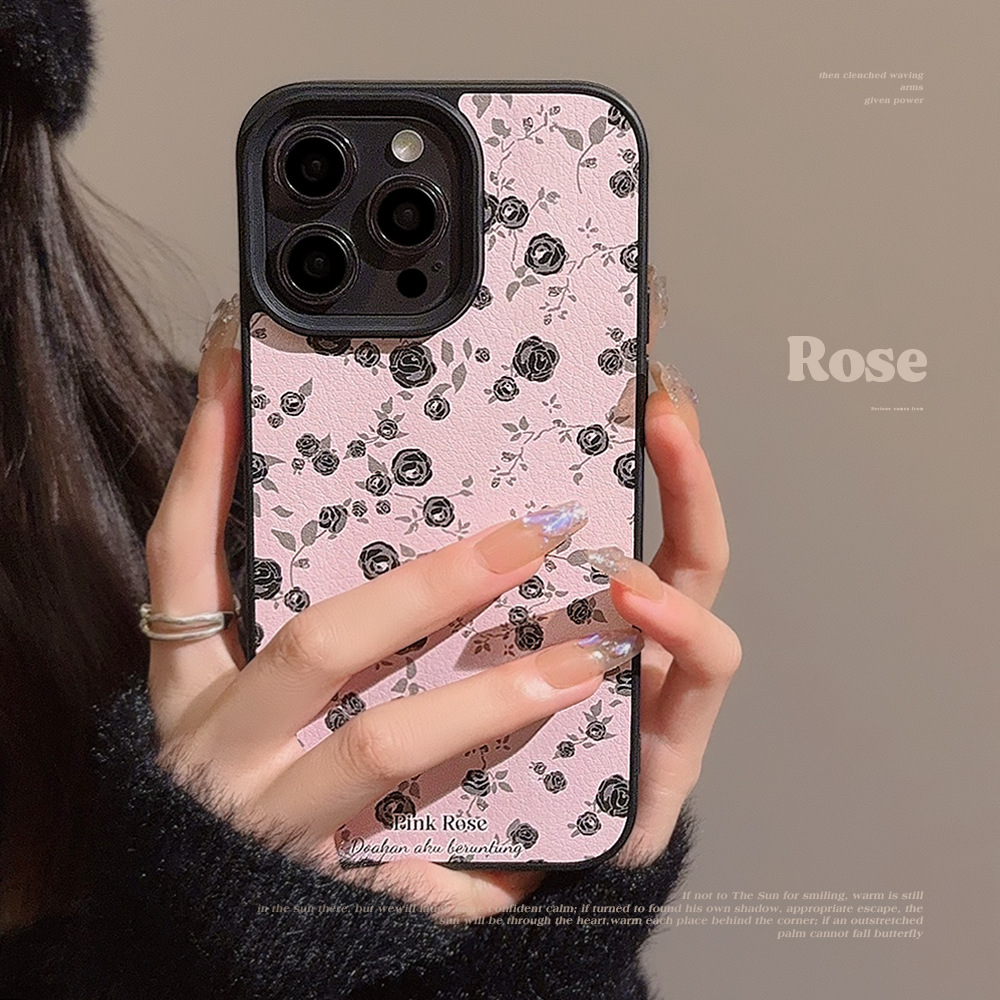 Protective Phone Case With Rose Flower Design For Iphone_voghion.com