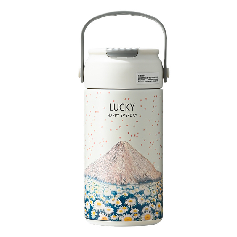 大容量茶水分離カップ花茶ステンレス保温カップ高颜値双飲ストローカップ携帯家庭用水筒|undefined