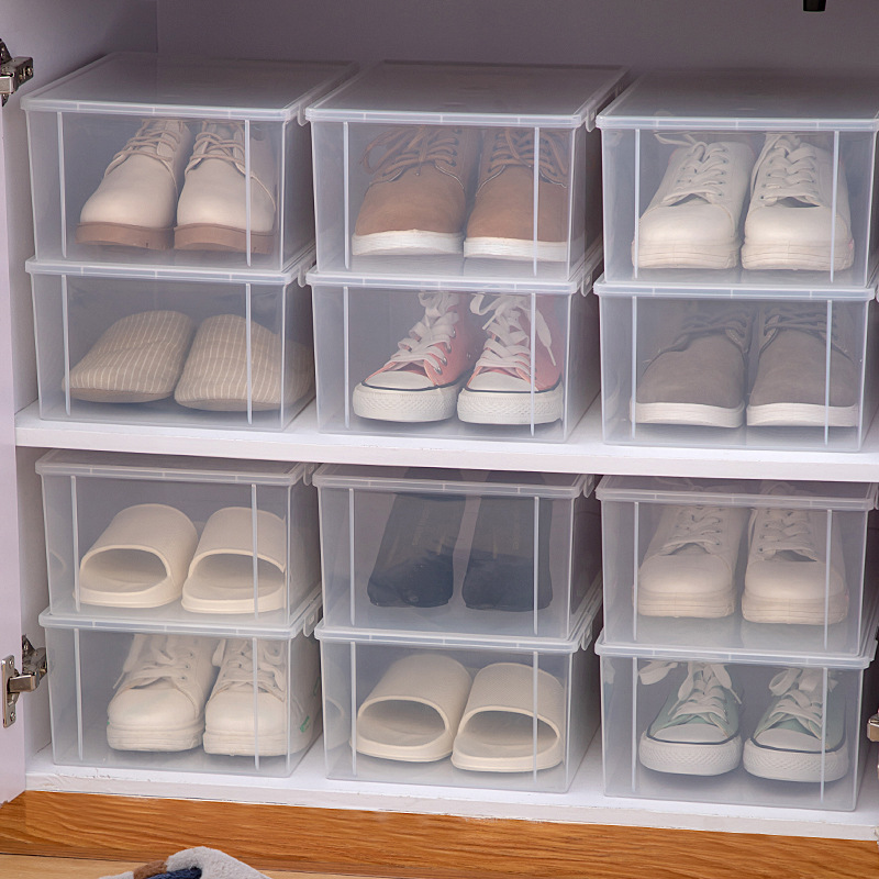 Factory direct selling transparent shoe box flipping the storage box…