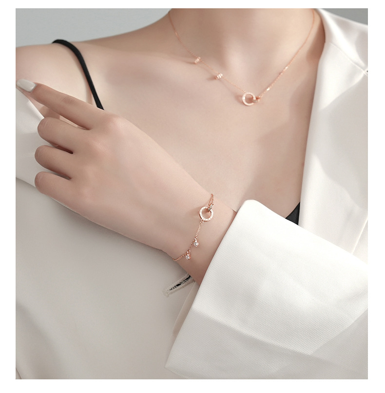 Linglang Trendy Dainty S925 Sterling Silver Bracelet Skin-friendly Jewelry Adjustable Chain Bracelet for Women Teen Girls