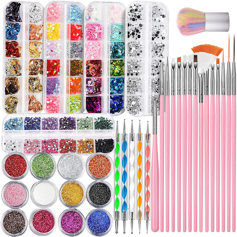 New nail accessories 9-piece set drill pen Diamond sequin brush nail art PEN 15 sets nail art suit