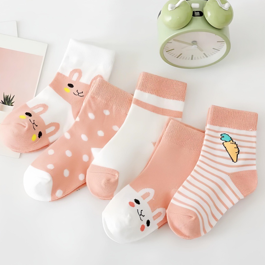 Zhuji calcetines para niños primavera y otoño invierno calcetines de algodón sólido para niños y niñas calcetines para bebés recién nacidos al por mayor