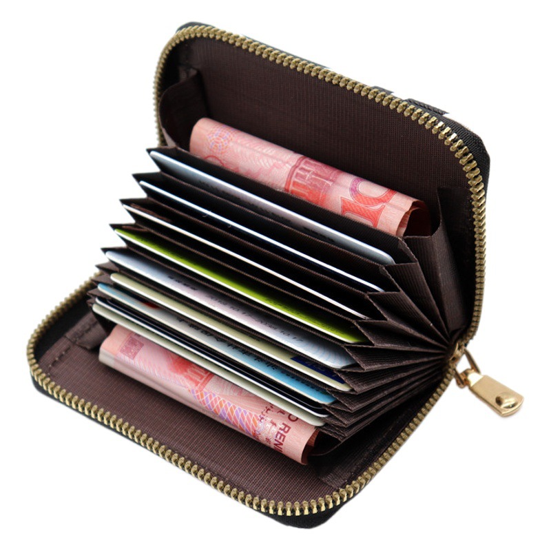 Cross-border New Organ Card Bag Women's High-end Leopard Print Wallet Men's Large Capacity Multi-card Multi-function ID Holder
