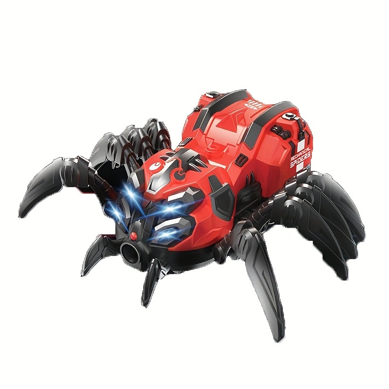 Wal-Mart venta caliente rojo azul sonido y luz mecánica araña juguetes para niños transfronterizos juguetes de araña de simulación eléctrica al por mayor
