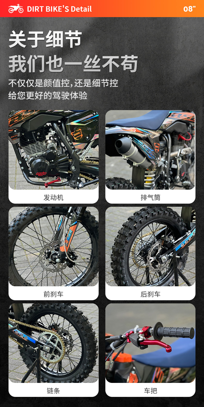 Boseer Bse Golden Classic Cheetah Cb250F Big High-Sport Off-Road Motorcycle Mountain Bike Trail Racing