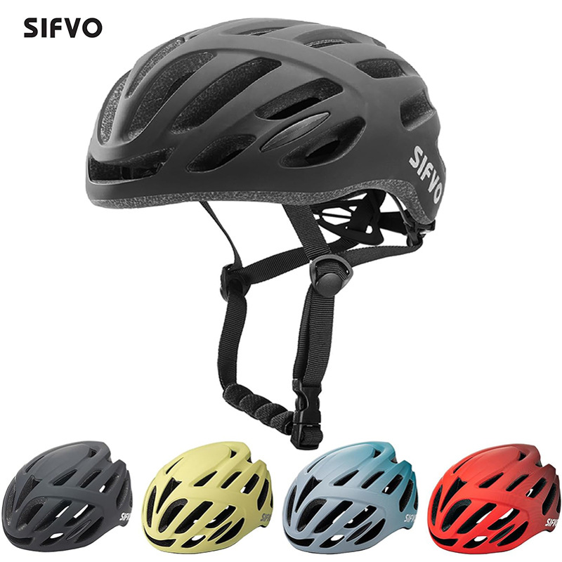 Sifvo Road Bicycle Helmet Off-Road Mountain Cycling Helmet Adjustable Lightweight Breathable Road Bike Helmet