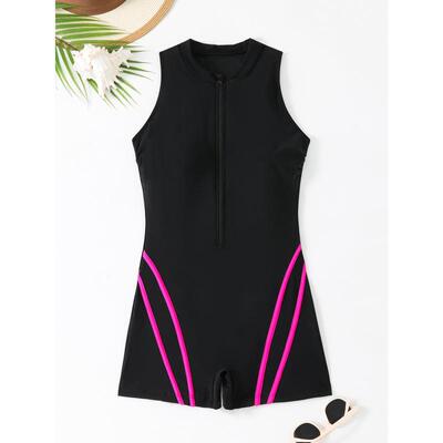 款New Plus Size Swimsuit One Piece With Boyshorts For