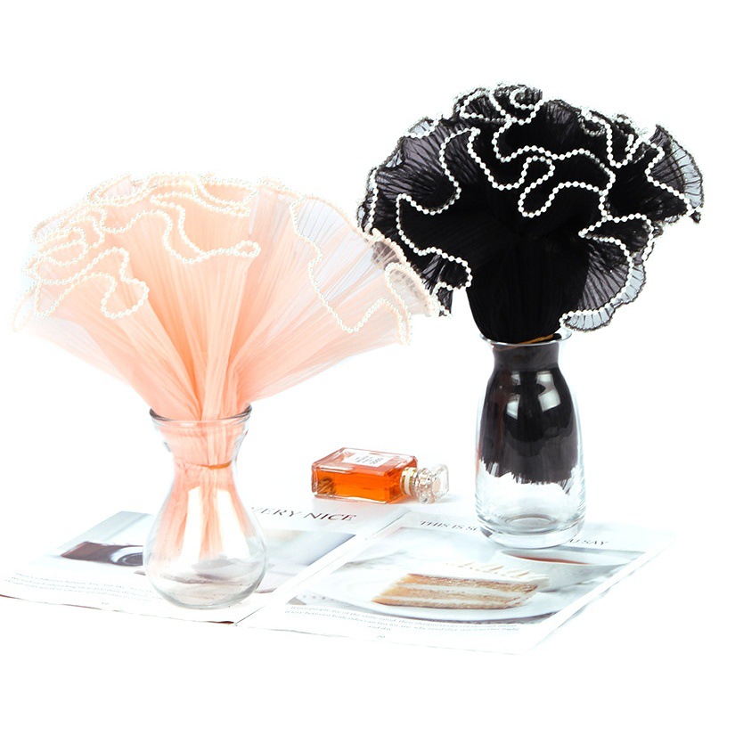 Venta al por mayor exclusiva transfronteriza de regalos florales, materiales de papel para envolver ramos, hilo ondulado perlado arrugado, hilo ondulado para envolver flores.