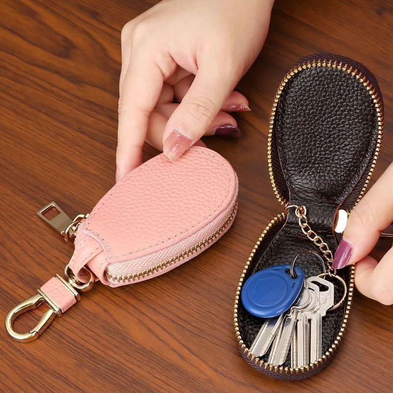 Litchi Pattern Car Key Bag, Unisex Car Key Storage Bag, Creative, Fashionable and Simple Keychain Pendant