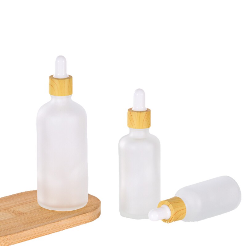 30ml木纹盖精华液瓶避光磨砂胶头滴管精油瓶便携化妆品精油分装瓶|undefined
