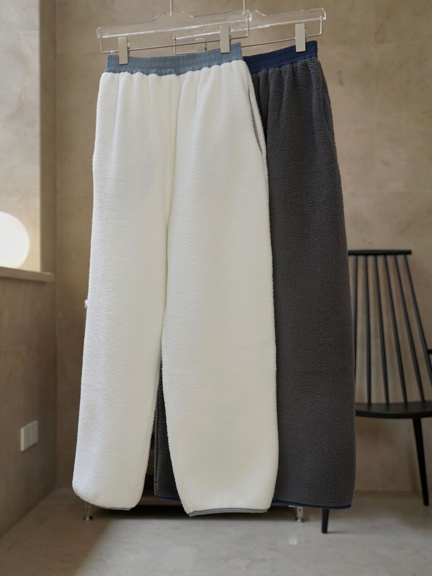 Pantalones Deportivos Holgados con Forro Térmico para Mujer, Cintura Alta, Cálidos