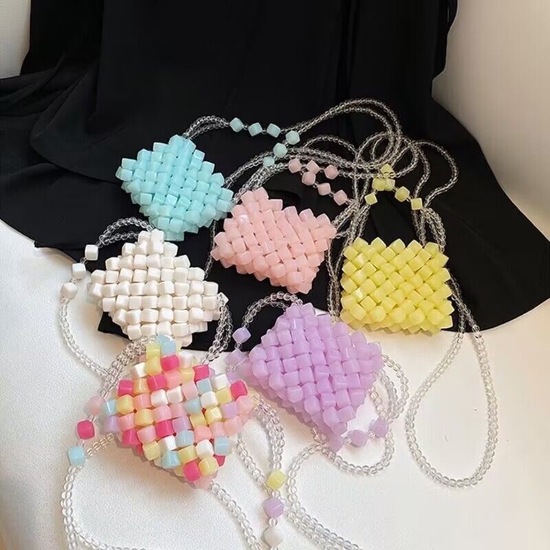 Transparent Jelly Candy Color Exquisite Small Bag Women's Niche Design Crossbody Mini Pink Coin Purse Lipstick Bag
