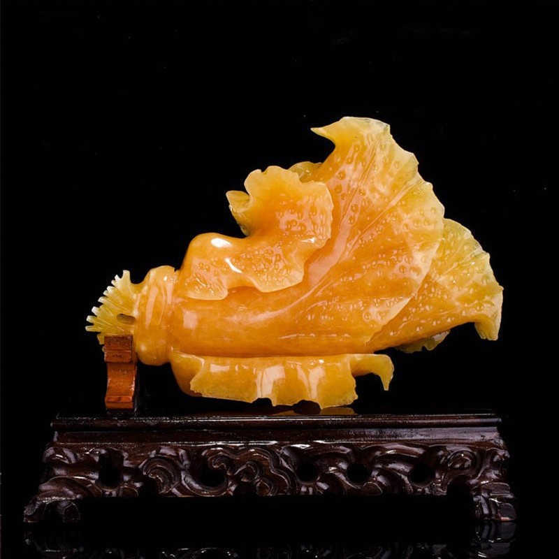 거실, 사무실 책상, 매장 오픈, 선물, 축복 모으기, 재물 모으기, 옥장  천연 토파즈 양배추 장식품