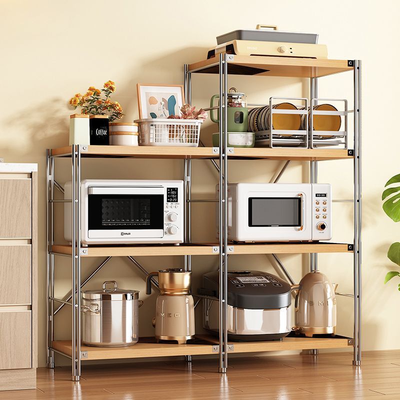 일본 주방 보관 랙 바닥 대 바닥 오븐 랙 마이크로파 다층 파티션 저장 간단한 레스토랑 보관 캐비닛