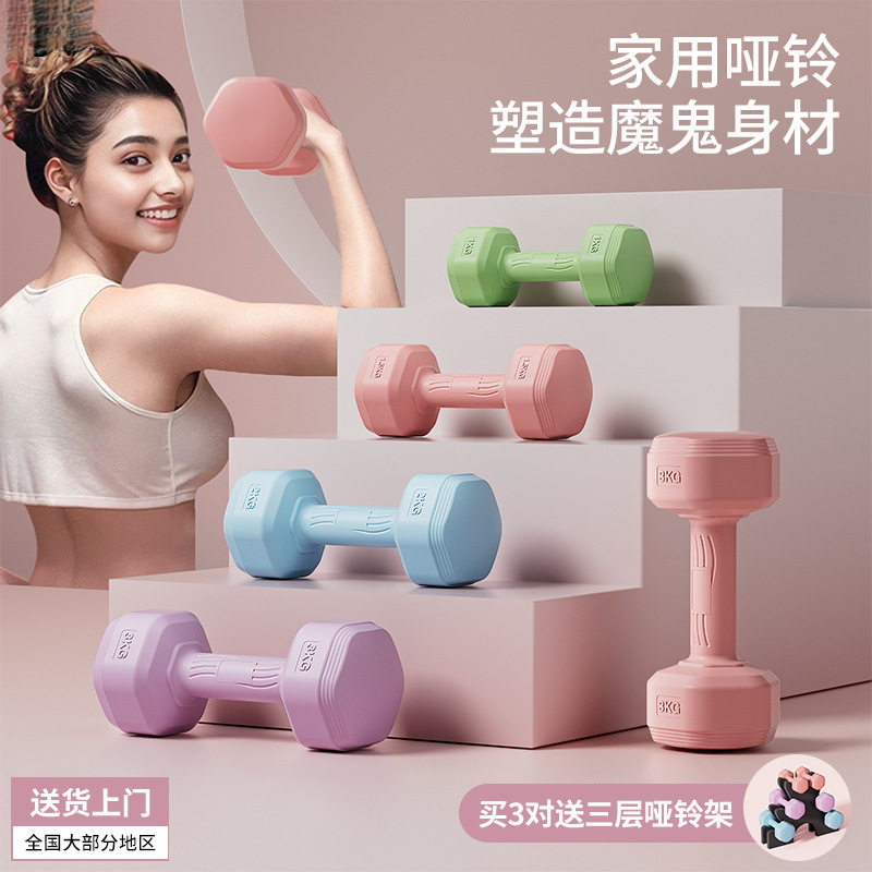 Dumbbells for Women, Fitness Equipment for Home, Slim Belly Barbell, Kettlebell, Children, Teenagers, Female Small Dumbbells, a Pair