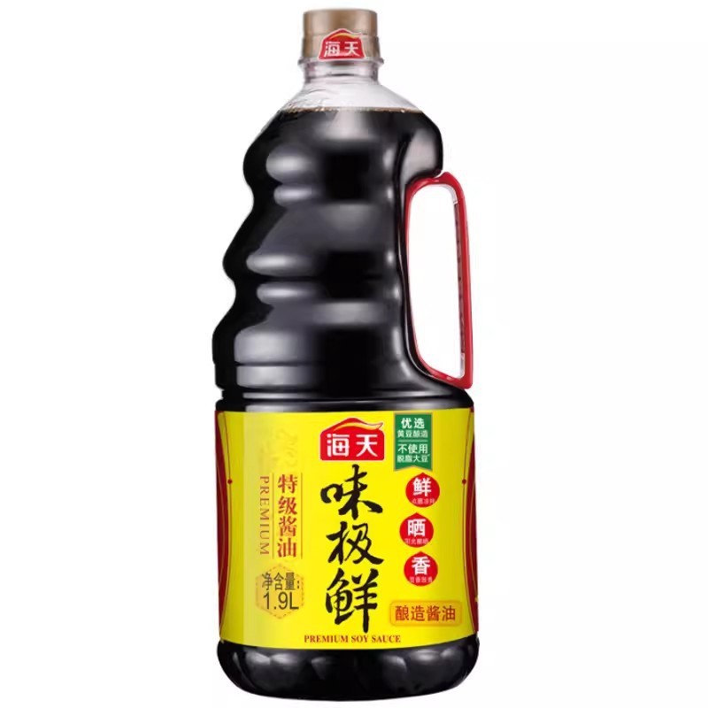 海天生抽酱油1.9L家用凉拌提鲜烹饪点蘸酿造酱油厨房调味料家用|undefined
