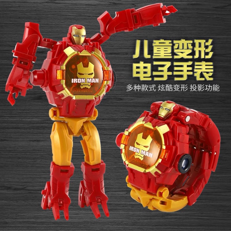 Electric electronic watch, transformer, toy for students, creative robot, creative gift