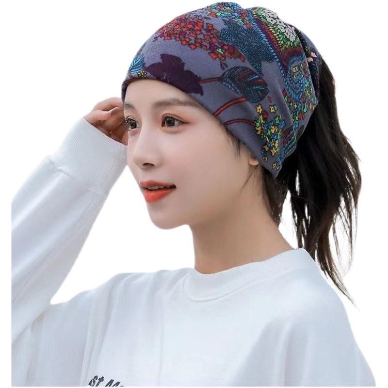 Autumn and Winter knitted pile hat cashmere-like multi-functional pullover collar women's warm neck protection changeable scarf twisted hat