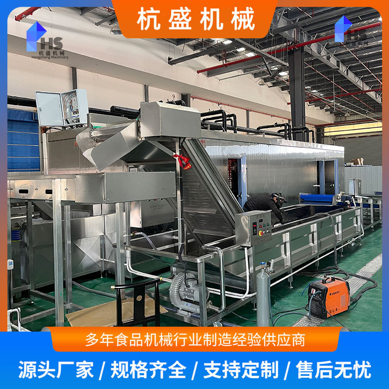 aparato de congelación rápida continua de embriones de barras de aceite, aparato de procesamiento de conexiones de lotus de melonjas, congelador rápido tipo túnel de carne de hamburguesas