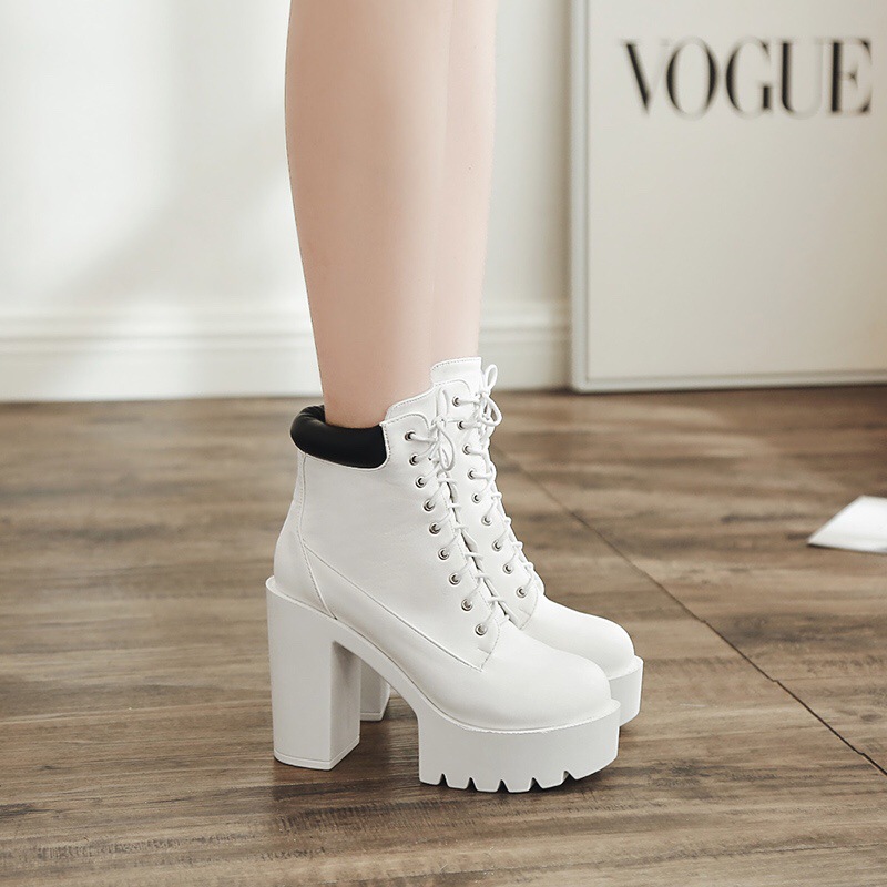 autumn thick heel strap short high-heeled Martin boots nihaostyles wholesale clothing NSSO91599