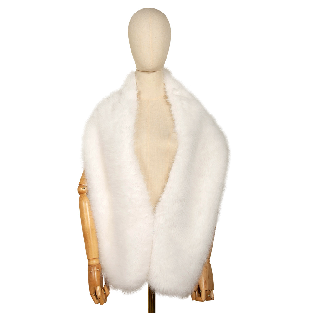 European And American Winter Plush Shawl, Wedding Cheongsam Evening Dress Warm Long Shawl_voghion.com