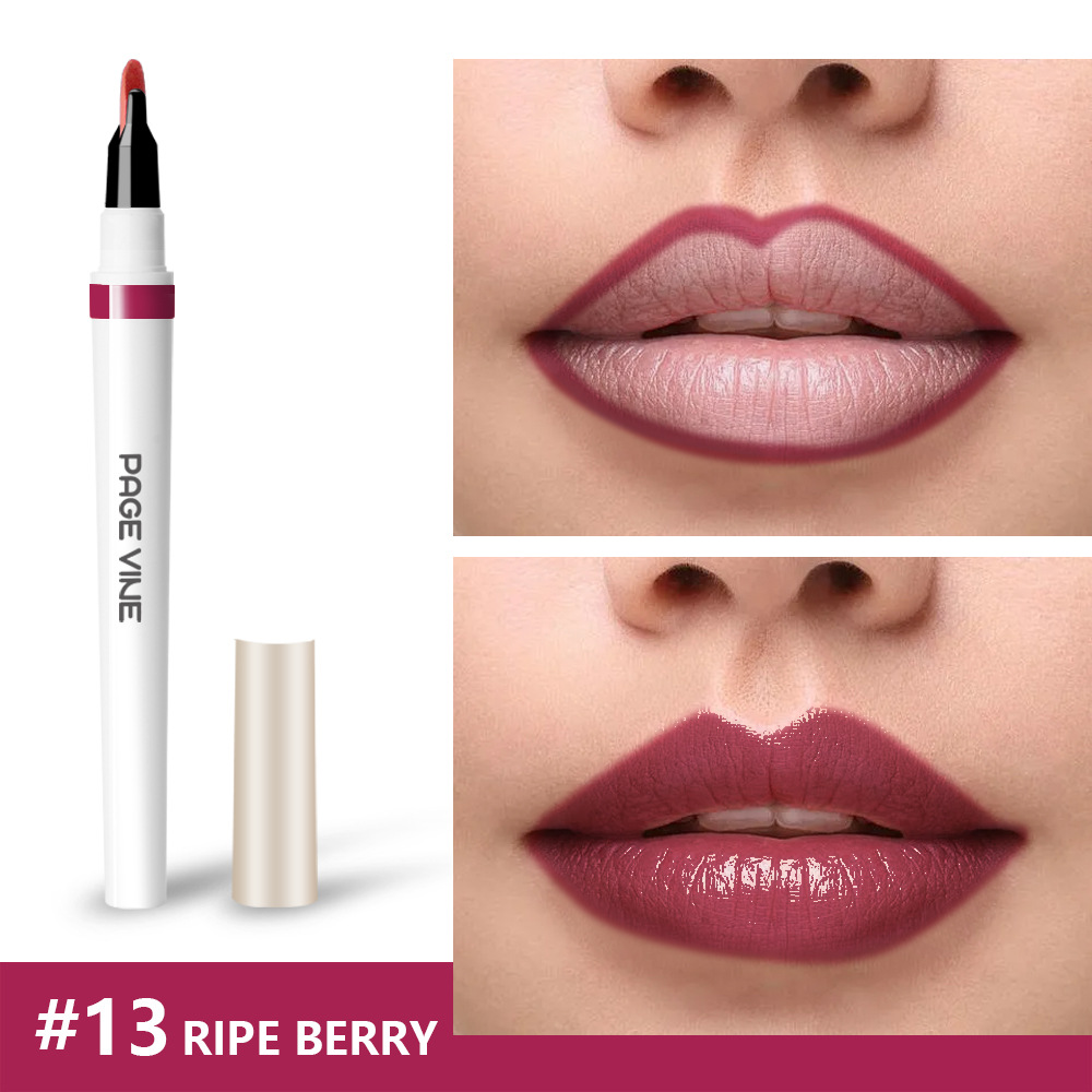 Lípido labial de maquillaje transfronterizo 2 - en - 1 lipstick impermeable y duradero, lipstick líquido de lipstick
