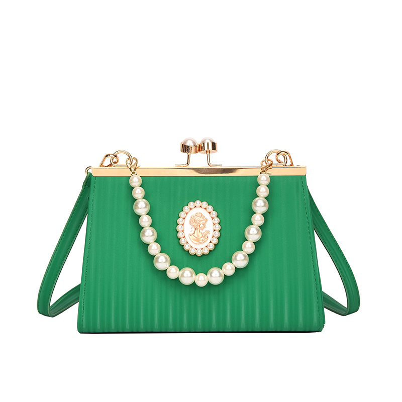 Elegante pochette da sera per donna con perle e stemma regale_voghion.com