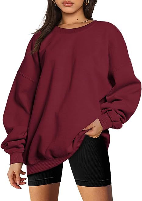 217g Weight Long Sleeve Sleeve Length Pullovers Placket Type Polyester Fabric Type Long Top Length Hoodie Tops Type Daily Occasion Round Neck Neckline Loose Fit Type Solid Color Pattern Winter, Spring, Autumn Season Women's Gender Streetwear Style Hoodies & Sweatshirts Long Sleeve Streetwear Solid Color 22