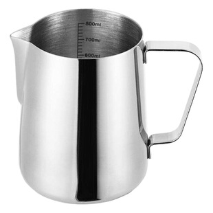Factory direct stainless steel with scale pull flower cup pull flower cylinder pointed mouth dozen milk cup coffee milk bubble pot pull flower artifact