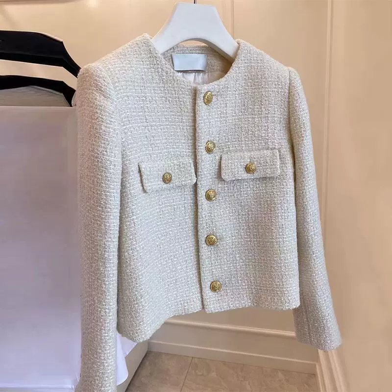 Демисезонная шерстяная короткая куртка, французский стиль, стиль Chanel