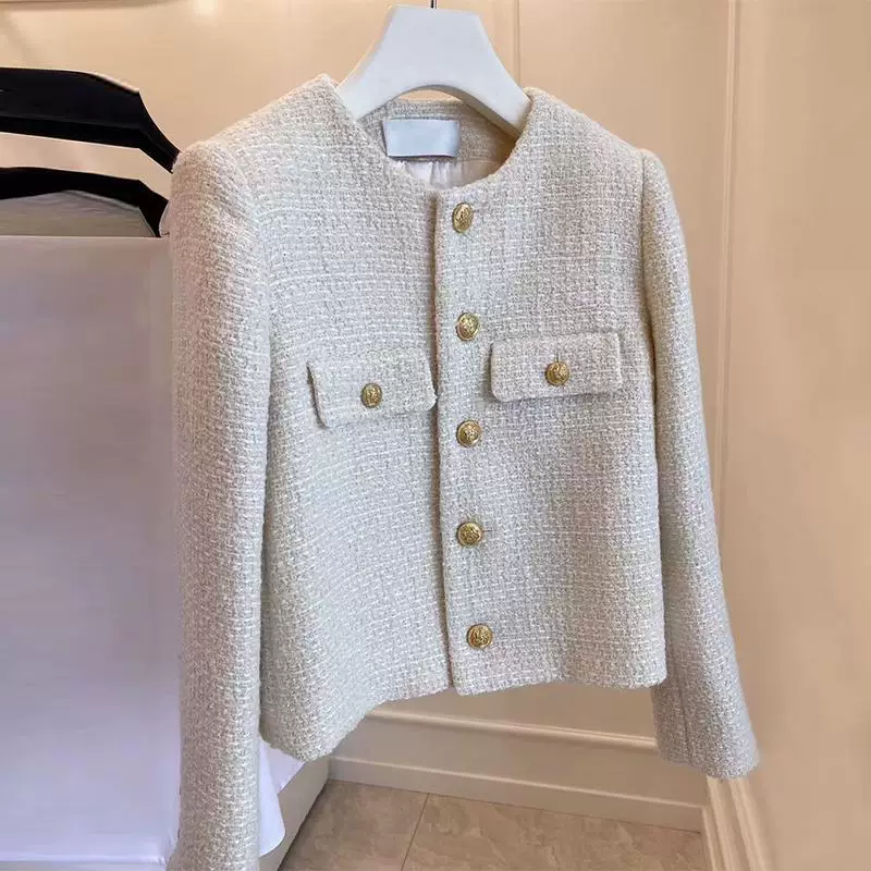Демисезонная шерстяная короткая куртка, французский стиль, стиль Chanel