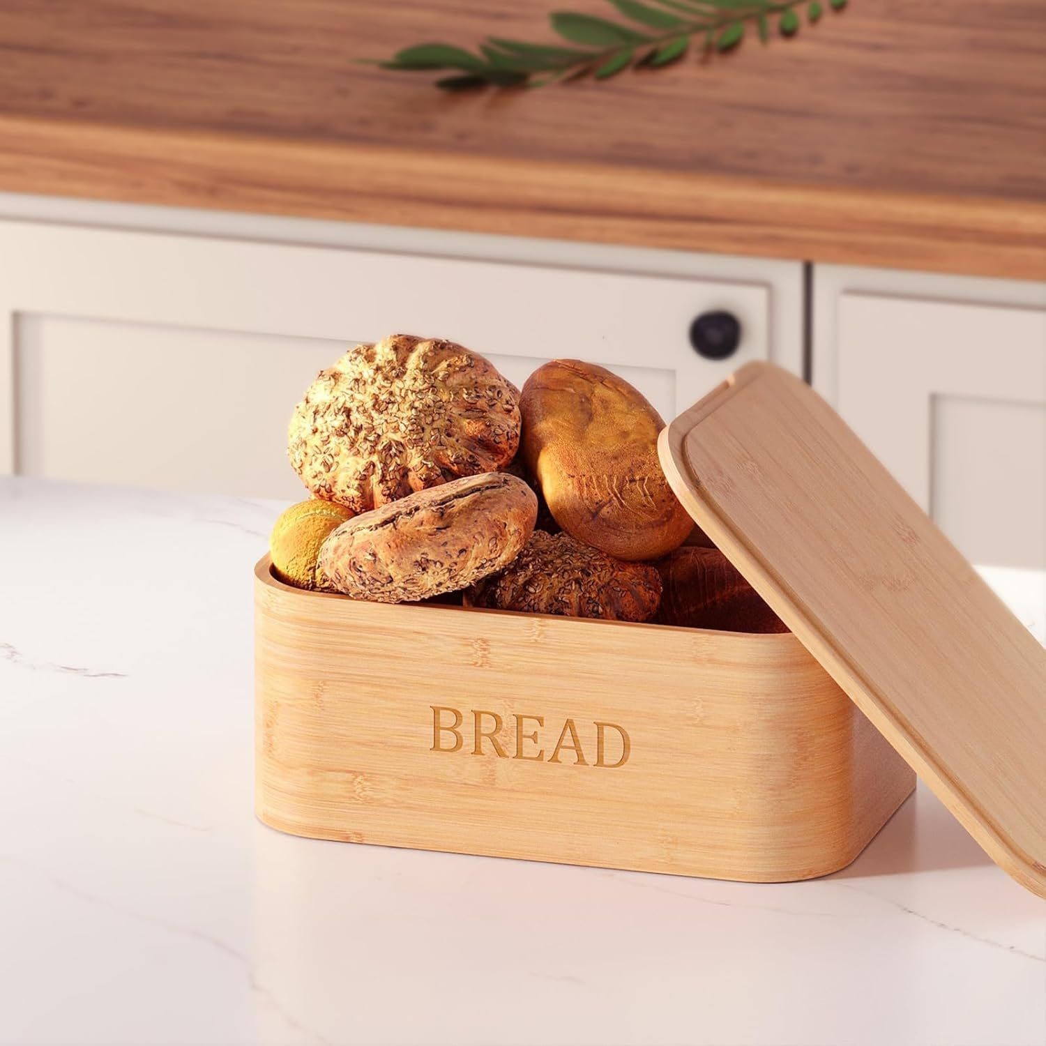 Wooden table storage box from natural wood