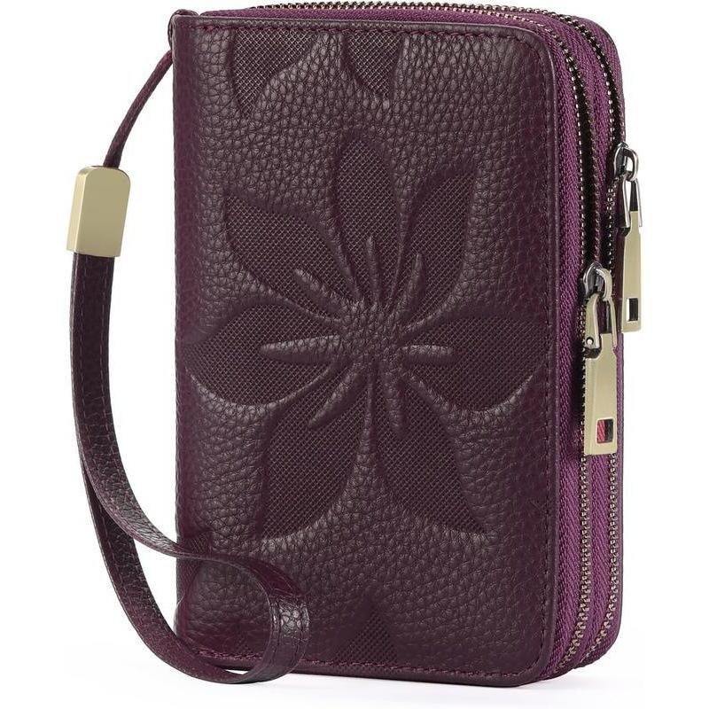 B1122 代发速卖通跨境新款袖扣女式钱包 双拉链信用卡