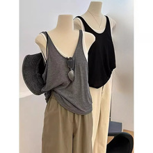 2878【螺纹】2025夏季新款薄款设计感层次叠穿休闲宽松假两件背心