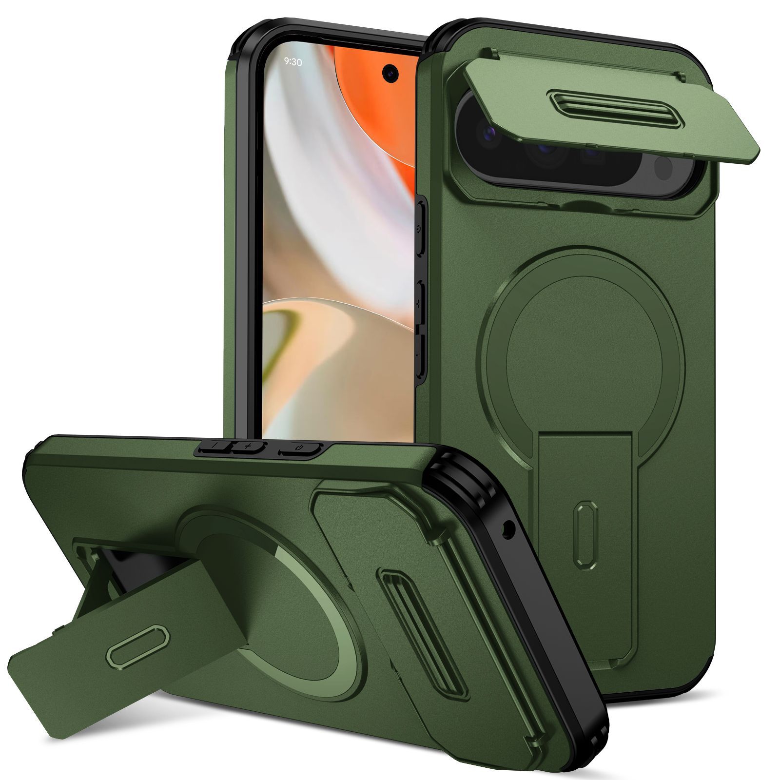 Green lens charging, invisible tubing