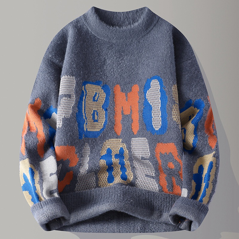 Tys-88032-Autumn and Winter New Men's Sweater Base Shirt Group File 20Th Wave Wholesale