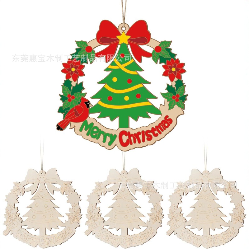 跨境感恩节木质南瓜枫叶装饰门挂件丰收节万圣节彩绘涂鸦圣诞门牌|undefined