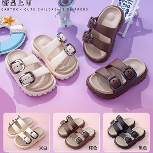 Fashion children's slippers EVA two-color INS explosions summer beach holiday wear home wholesale double-button sandals