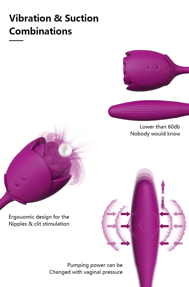 Mysite New Rose Double Head Sucking Egg Skipping Rose Vibrators 16 rose vibrating toy · usb charging rose vibrator