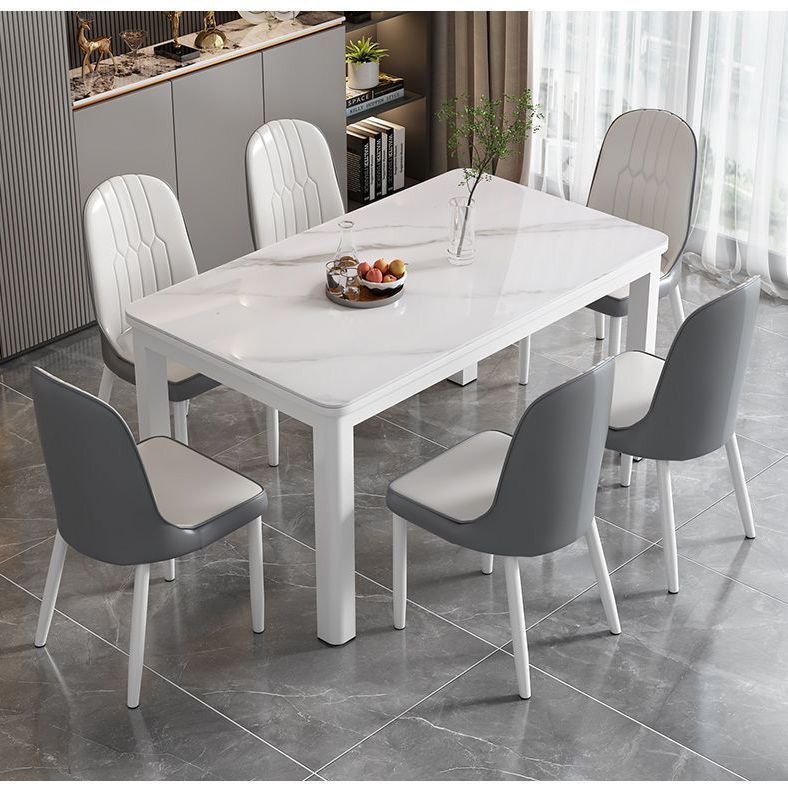 Mesa y silla de comedor de vidrio temperado, mesa de comedor doméstica moderna y simple, mesa y silla de comedor, cocina, sala de estar, mesa y silla