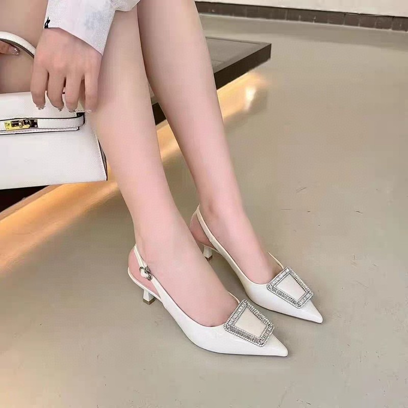 82-8 Brand Genuine Leather Broken Size Special Offer Women's Shoes Pointed Thin Heeled Air Internet Red Sandals Goddess