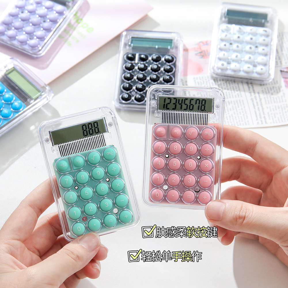 Mini simple macaron color calculator cartoon cute high value electronic gift candy color portable computer 3